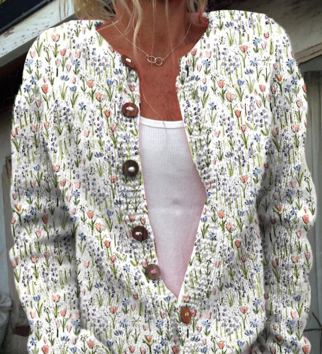 IVADELLE | Vintage Floral Cardigan