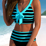Varenna - High-Waisted Striped Bikini