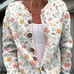 Cardigan Vintage a Motivo Floreale per Donna Aurora Roma
