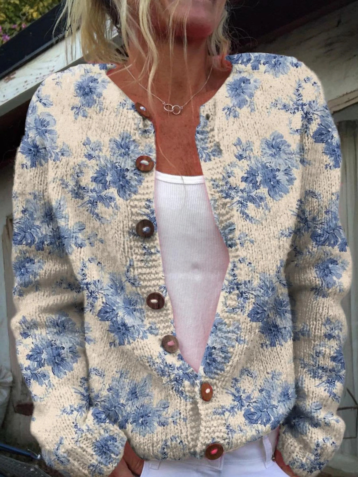 Cardigan Vintage in Maglia per Donna Aurora Roma