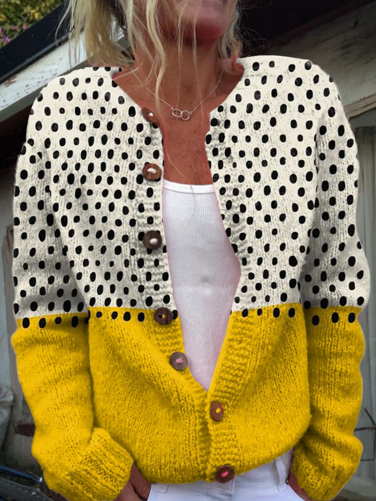 Cardigan Vintage in Maglia per Donna Aurora Roma