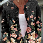 Cardigan Vintage con Motivo Floreale per Donne Aurora Roma