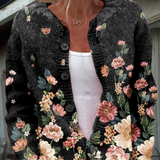 Cardigan Vintage con Motivo Floreale per Donne Aurora Roma