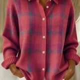 Ashley™ | Cardigan Classico a Quadri con Collo Elegante