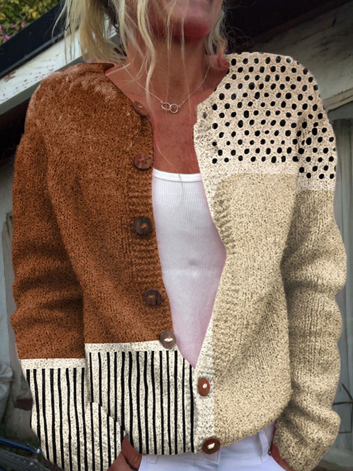 Vintage Knit Cardigan for Women Aurora Roma