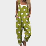 Salopette – Comfy Oversized Jumpsuit with Bird Illustration