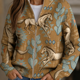 Perpetua™ | Cardigan Zip Desert Horse & Cactus