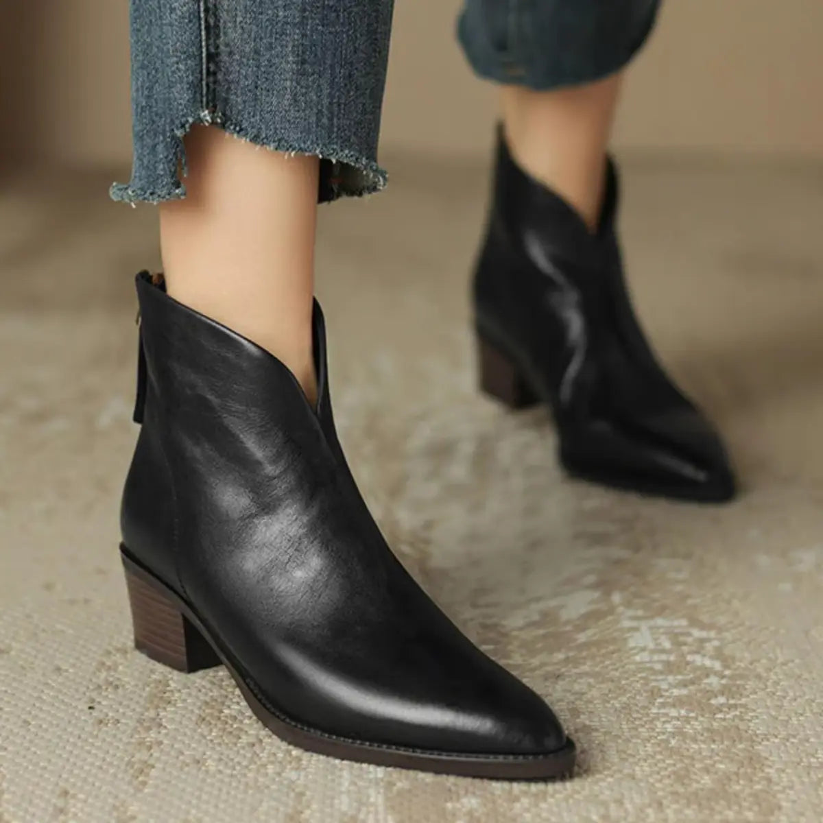 Jitka™ | Eleganti scarpe in pelle con tacco basso
