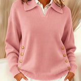 VYNETTE | V-NECK SWEATER WITH COLLAR