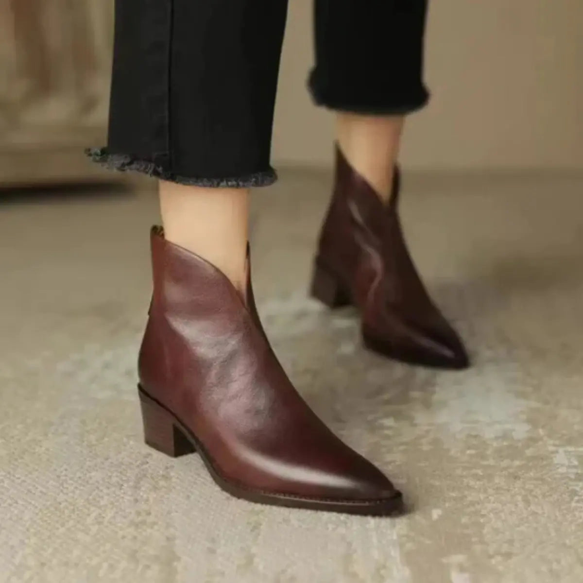 Jitka™ | Eleganti scarpe in pelle con tacco basso
