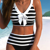 Varenna - High-Waisted Striped Bikini