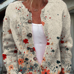 Cardigan Vintage con Motivo Floreale per Donne Aurora Roma