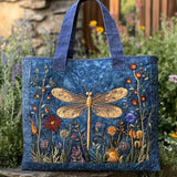 Borsa artigianale trapuntata con libellula dorata