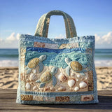Borsa artigianale trapuntata con tartarughe marine