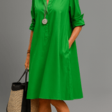 Bernadette - Abito midi in smeraldo di lusso