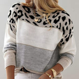 Diane | Maglione a Maglia con Dettagli Leopardo