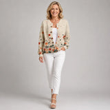 Cardigan Vintage con Motivo Floreale per Donne Aurora Roma