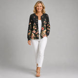 Cardigan Vintage con Motivo Floreale per Donne Aurora Roma