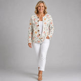 Cardigan Vintage a Motivo Floreale per Donna Aurora Roma