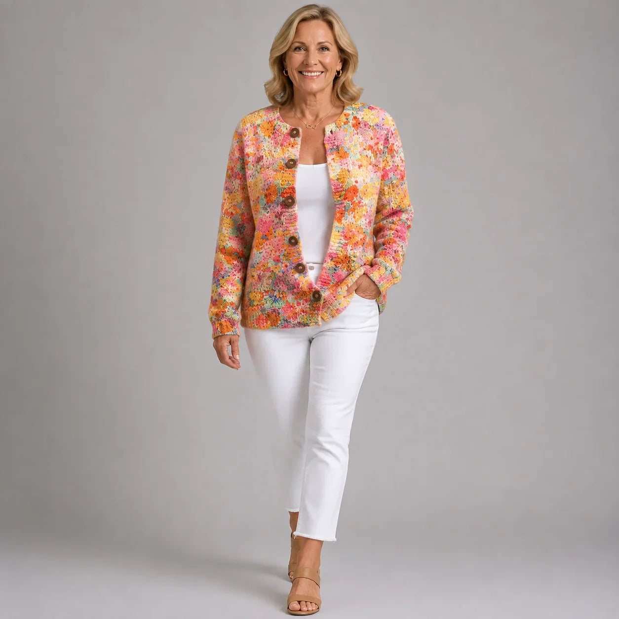 Cardigan Vintage in Maglia per Donna Aurora Roma