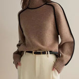 Donna | Elegante Maglione con Collo Alto