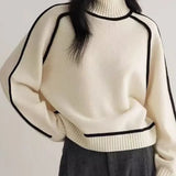 Donna | Elegante Maglione con Collo Alto
