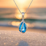 Collana in zirconio blu