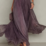 Flavia - Abito Lungo Viola con Scollo a Goccia da Donna