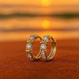 Orecchini in argento e oro zirconio