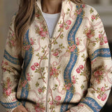 Eulalia™ | Cardigan a Strisce con Rosa Rampicante
