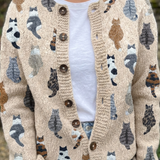 CHARLOTTE | Accogliente Cardigan con Stampa di Gatto